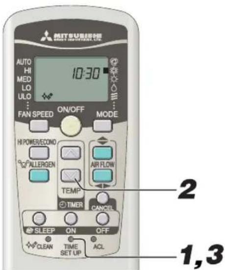 MITSUBISHI SRK71ZKS - Réglage de l'heure actuelle - 1