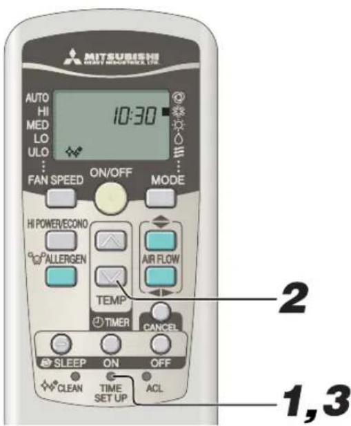 MITSUBISHI SRK71ZKS - Regolazione dell'ora corrente - 1