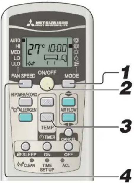 MITSUBISHI SRK71ZKS - Mode de fonctionnement COOL/HEAT/DRY/FAN - 1