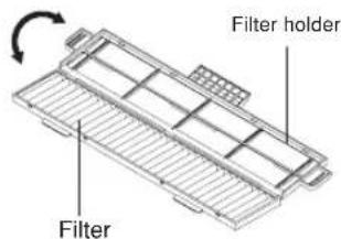 MITSUBISHI SRK71ZKS - Installing, inspecting, and replacing the air-cleaning filter - 2