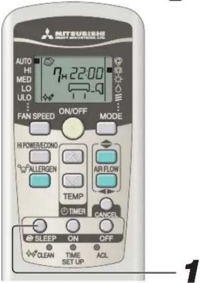 MITSUBISHI SRK71ZKS - Работа таймера SLEEP TIMER (таймер спящего режима) - 1