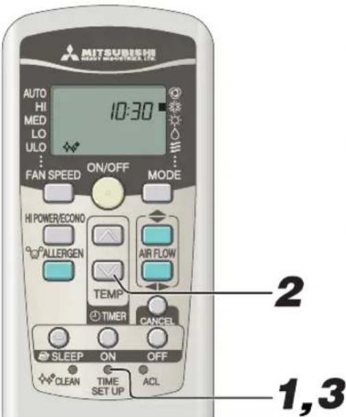 MITSUBISHI SRK63ZKS - Ρύθμιση της τρέχουσας ώρας - 1