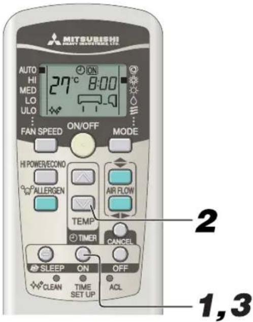 MITSUBISHI SRK63ZKS - Funcionamiento en modo ON-TIMER (temporizador de encendido) - 1