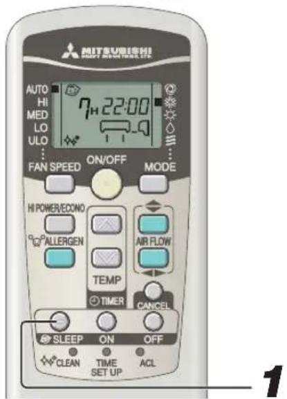 MITSUBISHI SRK63ZKS - Funcionamiento en modo SLEEP TIMER (autoapagado) - 1