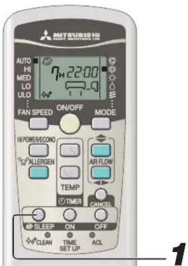 MITSUBISHI SRK63ZKS - Λειτουργία ΧΡΟΝΟΔΙΑΚΟΠΤΗ ΑΝΑΜΟΝΗΣ (SLEEP TIMER) - 1