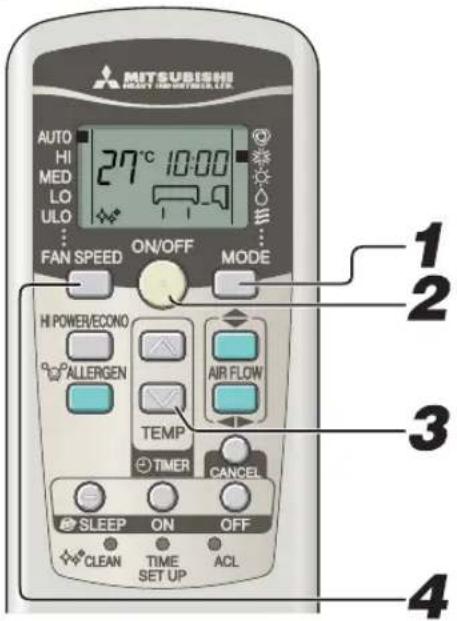 MITSUBISHI SRK63ZKS - Mode de fonctionnement COOL/HEAT/DRY/FAN - 1