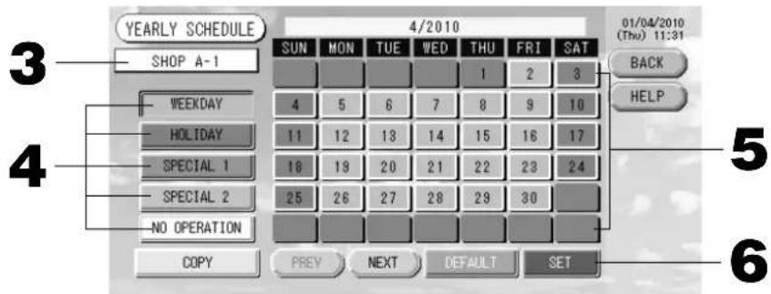 MITSUBISHI SCSL3N - Press the YEARLY SCHEDULE button on the SCHEDULE SETTING screen. - 1