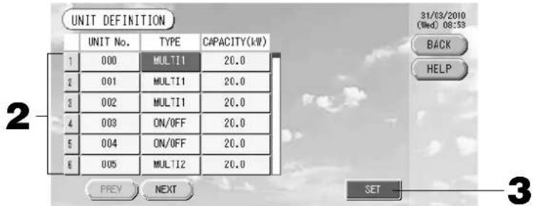 MITSUBISHI SCSL3N - На экране "SYSTEM CONFIGURATION" (Настройка системы) нажмите кнопку UNIT DEFINITION (ОПРЕДЕЛЕНИЕ УСТРОЙСТВА). ► Страница 8 - 1