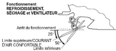 DAIKIN Inverter FTXG35LV1BS - Remarque concernant l'angle des vole - 1