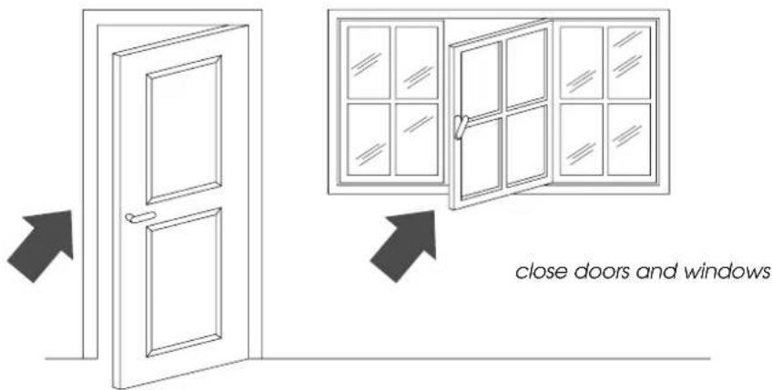 close doors and windows