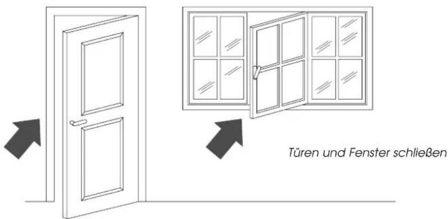 Türen und Fenster schließen