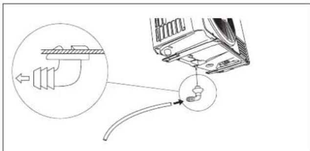 DELONGHI One 140 - Installer le raccord d'évacuation et le tuyau flexible d'évacuation (seulément pour le modele avec pompe à chaleur) - 3