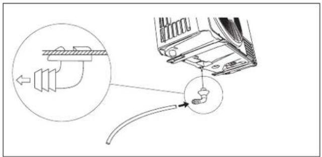 DELONGHI One 140 - Instale la connexion de desague y el tubo flexible de desague (solo para el Modelo de bomba de calor) - 3