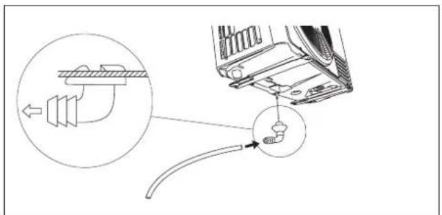 DELONGHI One 140 - Instale o conector de descarga e o tubo flexivel de descarga (somente para o modelos com bomba de calor) - 3