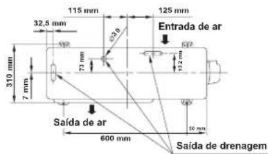 CARRIER 42ADF035 - Disposição dos parafusos de fixação da unidade exterior - 2
