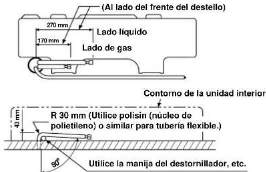 CARRIER 42HQV035 - Doble la tubería de conexión dentro de un radio de 30 mm. - 1