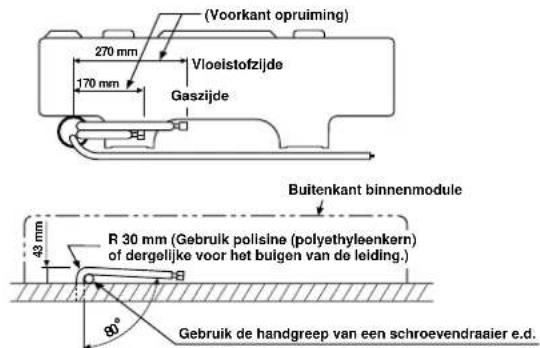 CARRIER 42HQV035 - Buig de verbindingsleiding met een straal van 30 mm. - 1