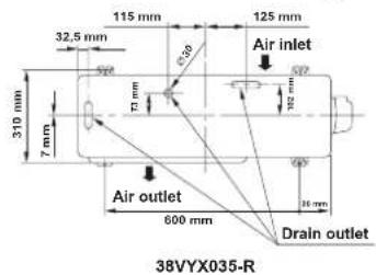 CARRIER 42ADF025 - Fixing bolt arrangement of outdoor unit - 2