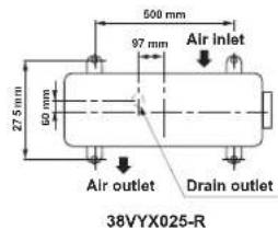 CARRIER 42ADF025 - Fixing bolt arrangement of outdoor unit - 1