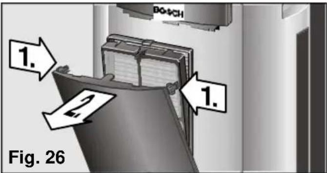 BOSCH PAS 0740 - Cleaning and changing the purifying filters - 1