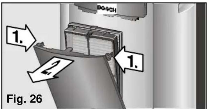 BOSCH PAS 0740 - Schoonmaken en verwisselen van de reinigingsfilters - 1