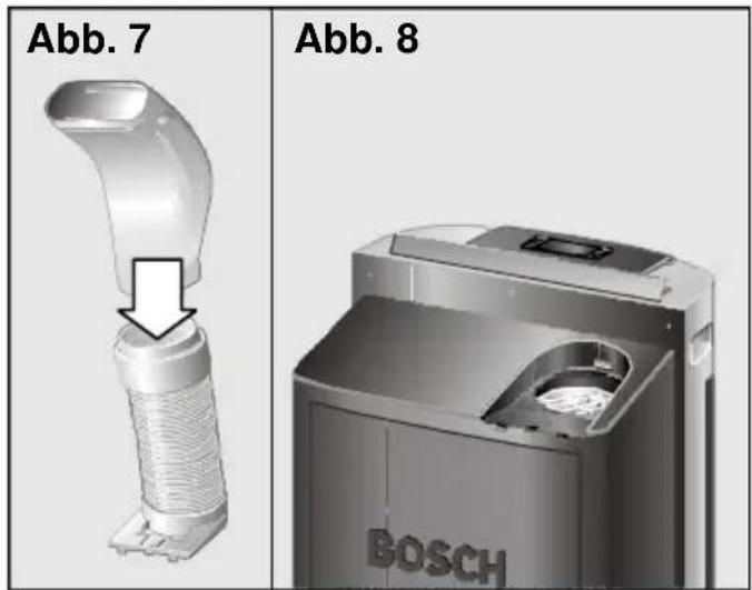 BOSCH PAM 21011 - Möglichkeiten der Warmluftabfuhr Anschluss des Abluftschlauches - 1