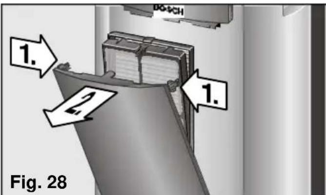 BOSCH PAM 17000 - Cleaning and changing the purifying filters - 1