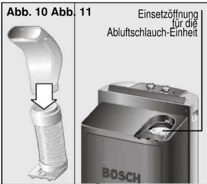 BOSCH PAM 17000 - Anschluss des Abluftschlauches - 1