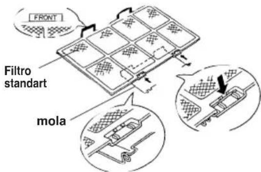 ARGO Ulisse 1013A - Coloque o filtro standart no ar condicionado com a marca, "Frente" voltada para si e feche a grelha de entrada de ar. - 1