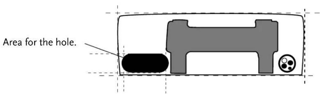 Area for the hole.
