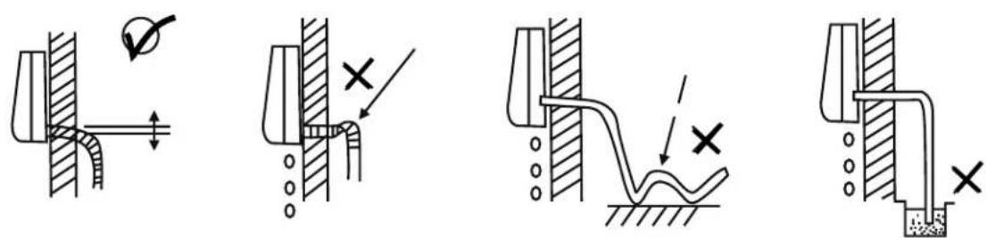 Technical diagram showing four different mechanical or structural configurations with cross marks indicating failure or failure points.
