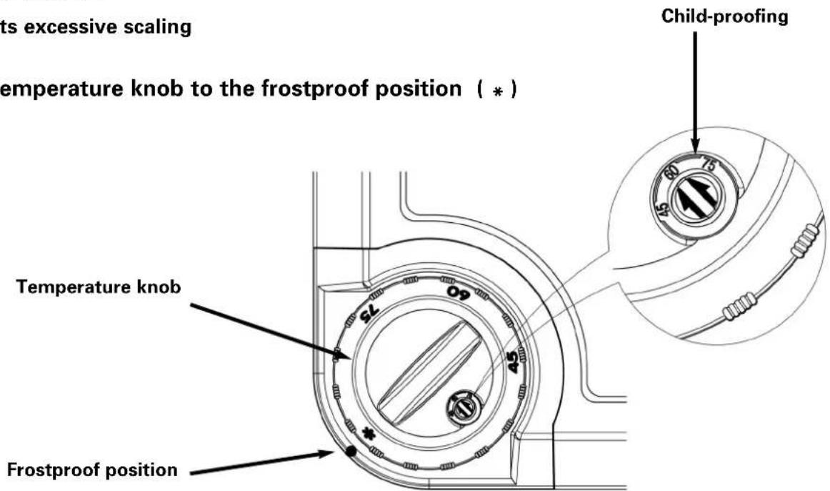 INVENTUM Modesto - Modesto Slide-in waterheater Abridged user instructions for child-proofing - 1