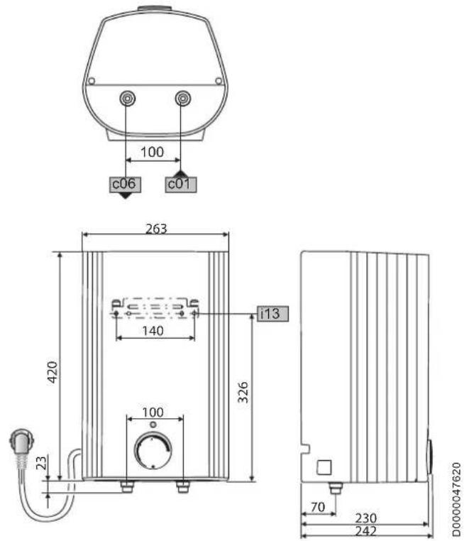 AEG HUZ 5 OKO COMFORT - Cotes et raccordements Huz 5 ÖKO Comfort - 2