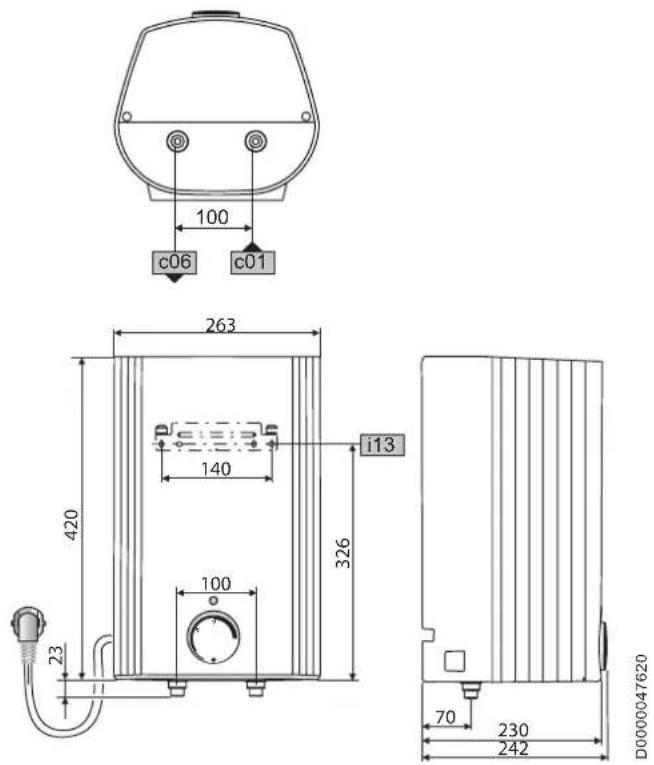 AEG HUZ 5 OKO COMFORT - Maße und Anschlüsse Huz 5 ÖKO Comfort - 2