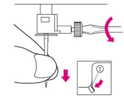 Diagram illustrating a mechanical or electrical component with directional arrows and a magnified detail showing a numbered component.