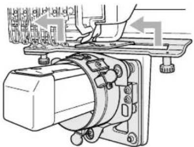 BROTHER PR600 - Loosen the two lower thumb screws. - 5