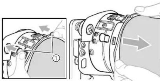 BROTHER PR600C - Remove the cylinder frame from the cylinder frame driver. - 1