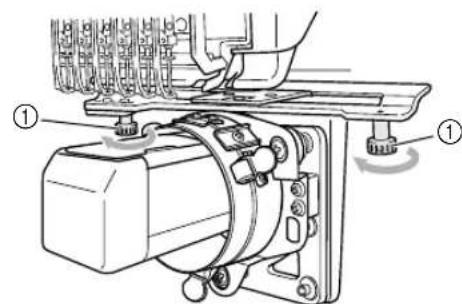 BROTHER PR600C - Loosen the two lower thumb screws. - 1