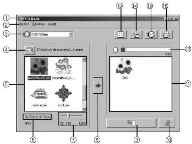 BROTHER PED Basic - Pantalla de operaciones - 1
