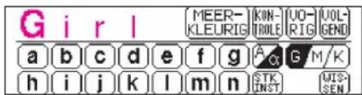 G i r l MEER- KLEURIG KON- THOLE UO- RIG UOL- GEND a b c d e f g A G M/K h i j k l m n STK INST WIS- SEN