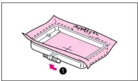 BROTHER PE150V - Mise en place du tissu dans le cadre de broderie - 3