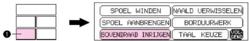BROTHER PE150V - INRIJGEN VAN DE BOVENDRAAD - 1