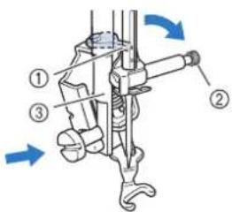 BROTHER Innovis VQ2 - Retirez le support du pied-de-biche. - 1