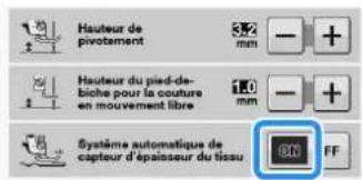 BROTHER Innovis VQ2 - Système automatique de capteur d'épaisseur du tissu (pression automatique du pied-de-biche) - 2
