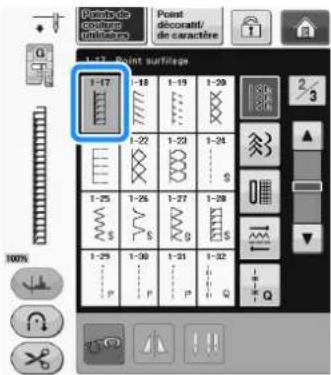 BROTHER Innovis VQ2 - Sélectionnez un point et fixez le pied-de-biche « G ». - 2