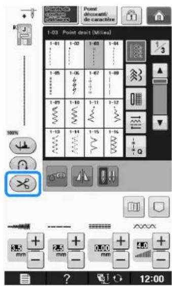 BROTHER Innovis VQ2 - Appuyez sur pour sélectionner la fonction de coupure de fil automatique. - 1