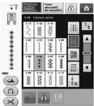 BROTHER Innovis VQ2 - Sélectionnez un point et fixez le pied-de-biche « N ». - 1