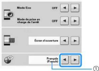 BROTHER Innovis VQ2 - Utilisez et pour sélectionner la langue d'affichage. - 1