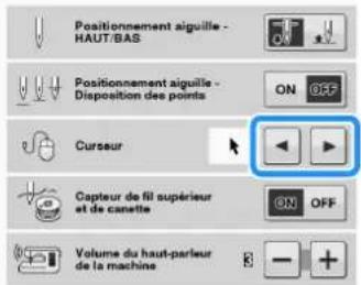 BROTHER Innovis VQ2 - À l'aide des touches et, sélectionnez la forme de curseur de votre choix parmi les trois réglages disponibles (, et - 1