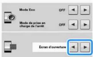 BROTHER Innovis VQ2 - Utilisez les touches et pour sélectionner le réglage de l'affichage de l'écran initial. - 1
